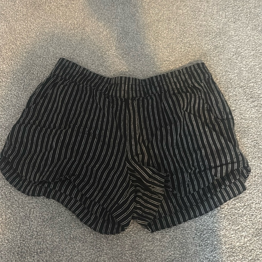 Stretchy Black Stripe Shorts